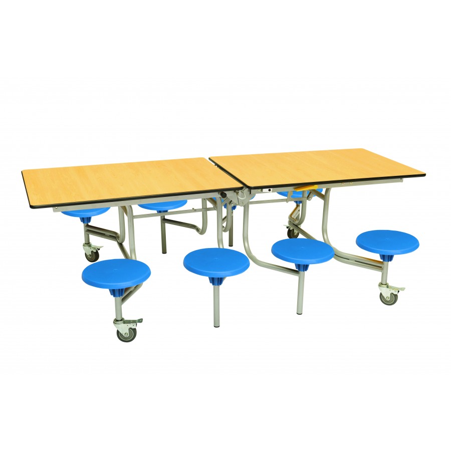 Rectangular Mobile Folding Table with 8 Seats